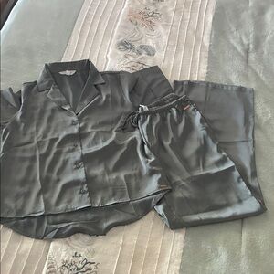 Danskin Satin Pajama Set in Charcoal